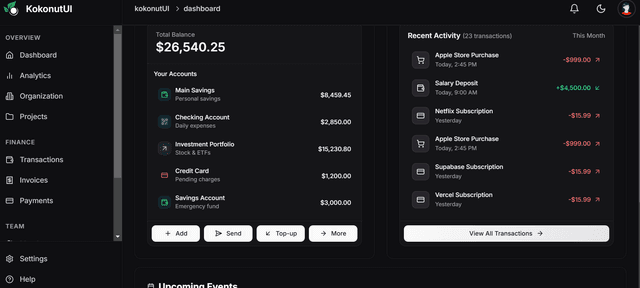 Financial dashboard app